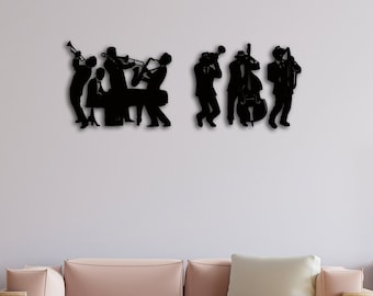 Musicians Metal Wall Art Set Of, Jazz Band Wall Art , Piano Metal Wall Decor , Home Decor, Music Metal Jazz Group Sign, Housewarming