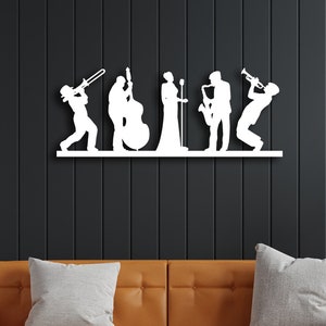 Metal Musicians Wall Art, Jazz Band Wall Art , Music Metal Wall Decor , Home Decor, Music Metal Jazz Group Sign, Housewarming, Wall Art