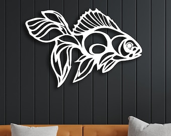 Arte de pared de metal con forma de pez, decoración de peces de metal, decoración de metal para el hogar, colgante de pared, decoración del hogar, regalo