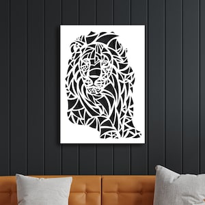 Lion Wall Art, Lion Metal Wall Art, Unique Living Room Wall Decor, Modern Wall Art, Wall Hanging, Lion Art Print, Metal Home Decor