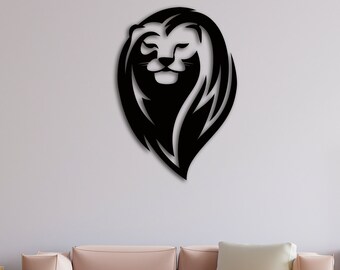 Metal Lion Wall Art, Lion Lover, Unique Living Room Wall Decor, Safari Room Decor, Nursery Wall Art, Safari Animals, Lion Wall Art Decor