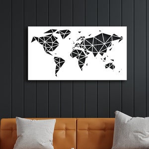 Arte de pared de mapa mundial de metal, continente de brújula de mapa mundial, decoración de interiores, decoración de pared de metal, mapa mundial, regalo de inauguración de la casa, colgante de pared