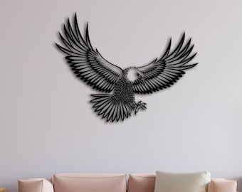 Muurkunst metalen adelaar, grote adelaar, metalen wanddecoratie, metalen wandkleden, huis woonkamer decoratie, metalen adelaar vogel, Adler kunst aan de muur