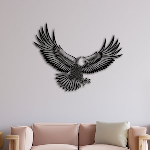 Metal Eagle Wall Art, Large Eagle, Metal Wall Decor, Metal Wall Hangings, Home Living Room Decoration, Metal Eagle Bird, Adler Wall Art