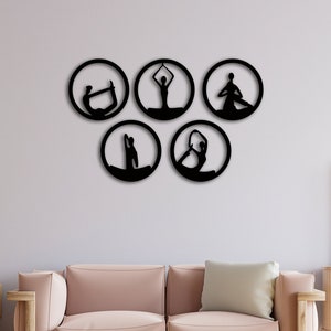 Gymnastics Metal Wall Art Set Of 5, Acrobatics Metal Wall Decor Acrobat Wall Sign, Sports Art, Gymnasium Decorations, Gift for Gymnast