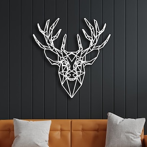 Geometric Deer Head Wall Art, Metal Deer Wall Art, Deer Metal Wall Decor, Deer Wall Hangig, Trendy Deer Wall Art, Livingroom Wall Art