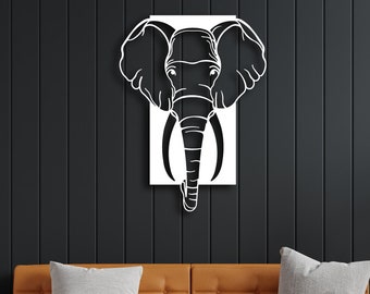 Elephant Metal Wall Art, Elephant Wall Decor, Unique Living Room Wall Decor, Modern Wall Art, Elephant Art Print, Metal Home Decor