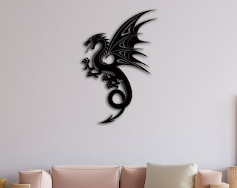 Arte murale in metallo raffigurante un drago, arazzo da parete raffigurante un drago, stile antico di disegno a mano di un drago, arte murale raffigurante un drago cinese, decorazione murale raffigurante un'antica cultura cinese