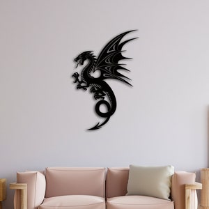 Dragon Metal Wall Art, Dragon Wall Hanging, Ancient Dragon Hand Drawing Style, Chinese Dragon Wall Art, Ancient Chinese Culture Wall Decor