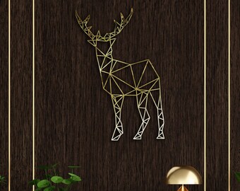 Metal Geometric Deer Head Wall Art, Deer Head Wall Art, Deer Metal Wall Decor, Unique Living Room Wall Decor, Housewarming gift, Deer Lovers