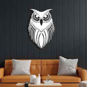 Owl Metal Wall Art, Unique Living Room Wall Decor, Owl Lover Gift, Modern Wall Art, Owl Wall Hanging, Owl Art Print, Metal Home Decor, Gift