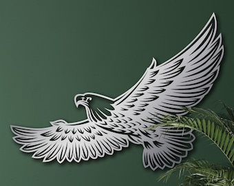 Metalen muurkunst grote adelaar, kunst aan de muur metalen adelaar, metalen wanddecoratie, wandkleden, muurkunst woonkamer, Amerikaanse adelaar, teken metalen adelaar, adelaar