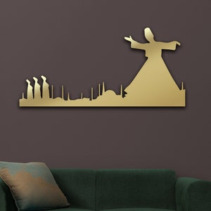 Mevlana Rumi Wall Decor, Sufi Wall Art, Whirling Dervish Wall Art, İslamic Calligraphy, Metal Islamic Wall Decor, Eid Decor, Islamic Decor