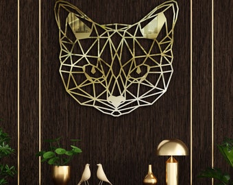 Metal Cat Head wall decor, Cat Wall Art, Metal Cat Decor,  Wall Art, Wall Hanging, Gift for Cat Lovers, Livingroom decor, Animals Head Art