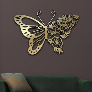 Turquoise and Purple Metal Butterfly Wall Art, Butterfly Decor for Garden,  Non Rust Aluminum Butterfly Decor, Butterflies for Girls Room