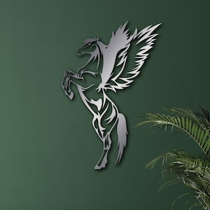 Metal Pegasus Wall Art, Horse with Wings, Pegasus Wall Decor, Winged Stallion, Ready For Flight, Winged Horse, Mythology Metal Wall Decor