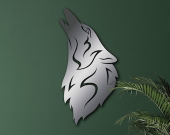 Wolf hoofd metalen muurkunst, wolvenminnaar, metalen wandkleden, woondecoratie wolf, Valentijnsdagcadeau, metalen wanddecoratie, housewarmingcadeau