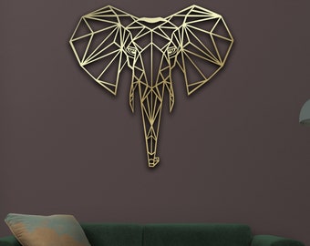 Geometric Elephant Metal Wall Art, Elephant Wall Decor, Elephant Lover Gift, Modern Wall Art, Elephant Art Print, Metal Home Decor