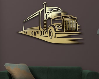 Metal Truck Wall Art, Truck Wall Decor, Gift For Truck Lovers, Truck Driver Sign Decoration For Room, Truck Driver Metall Wall Art