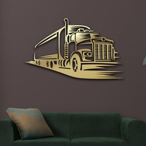 Metal Truck Wall Art, Truck Wall Decor, Gift For Truck Lovers, Truck Driver Sign Decoration For Room, Truck Driver Metall Wall Art