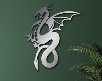 Metal Dragon Wall Art,Chineese Dragon, Housewarming Gift, Cool Art, Bedroom Decor, Styline Wall Art, Man Cave Art Game Room Decor Gamer Gift