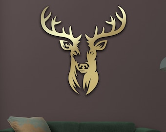 Metal Deer Head Wall Art, Deer Head Wall Art, Deer Lovers, Unique Living Room Wall Decor, Wall Hangings, Christmas gift, Housewarming Gift