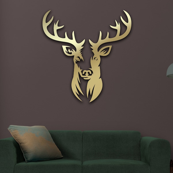 Metall Hirschkopf Wandkunst, Hirsch Kopf Wandkunst, Hirsch Liebhaber, Einzigartige Wohnzimmer Wand Dekor, Wandbehänge, Weihnachtsgeschenk, Einweihungsparty Geschenk