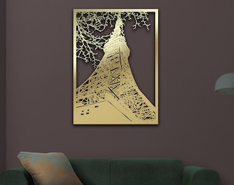 Arte de pared de metal de la Torre Eiffel de París, arte de metal de París, arte de pared Eiffel, regalo de oficina Eiffel, decoración de oficina, tapices de pared de metal, arte de pared de metal