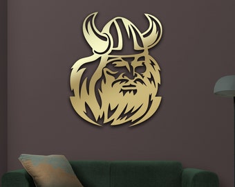 Metal Viking Home Decor, Viking Warrior Metal Wall Art, Scandinavian Metal Wall Art, Game Room Art, Interior Housewarming Gifts, Viking