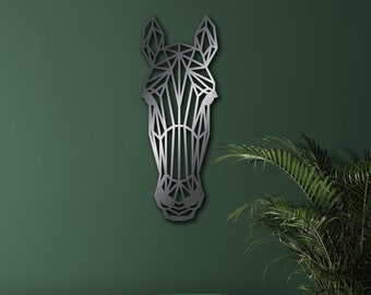 Geometric Metal Horse Head Wall Art, Horse Wall Decor, Metal Decor, Livingroom Decor, Wall Hangings, Farmhouse Decor, Horse Lover Gift