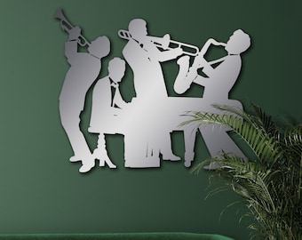 Musicians Metal Wall Art, Jazz Band Wall Art , Piano Metal Wall Decor , Studio Decoration, Music Metal Jazz Group Sign , Wall Hangings
