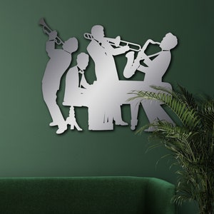 Musicians Metal Wall Art, Jazz Band Wall Art , Piano Metal Wall Decor , Studio Decoration, Music Metal Jazz Group Sign , Wall Hangings