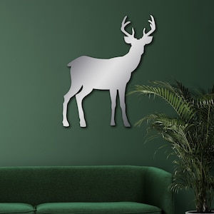 Metal Deer Wall Art, Deer Home Decor, Deer Metal Wall Decor, Unique Living Room Wall Decor, Housewarming gift, Deer Lover Gift, Metal Art