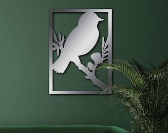 Bird on Branch, Tree Metal Wall Decor, Metal Bird Wall Art, Bird Wall Decor, Bird Lover Gift, Interior Decoration, Birds Metal Wall Hanging