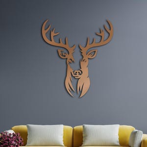 Deer Head Wall Art, Metal Deer Head Wall Art, Deer Lovers, Unique Living Room Wall Decor, Wall Hangings, Christmas gift, Housewarming Gift