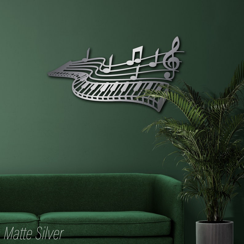 Music Notes and Piano Metal Wall Art Music Notes Wall Art Etsy