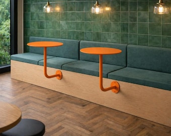 Wall Mounted Cocktail Table, Commercial Wall Mounted Cafe Table | Bistro Table for Restaurants | Space Saving Solution, Outdoor Bar Counter