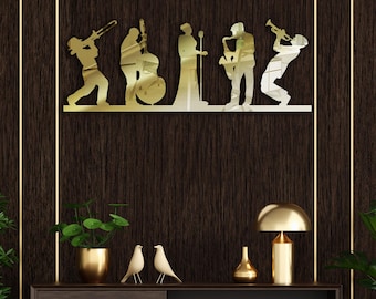 Metal Musicians Wall Art, Jazz Band Wall Art , Music Metal Wall Decor , Home Decor, Music Metal Jazz Group Sign, Housewarming, Wall Art