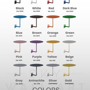 Wall Mounted Metal Table for Home or Cafe | Modern Bistro Table | Space Saving Design, Powder-Coated Steel, Outdoor Bar Counter image 5