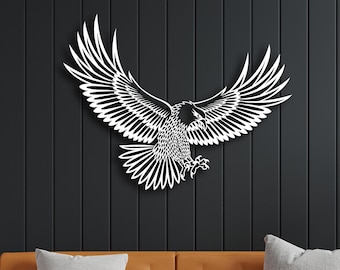 Metal Eagle Wall Art, Large Eagle, Metal Wall Decor, Christmas Gift, Home Living Room Decoration, Metal Eagle Bird, Adler Wall Art
