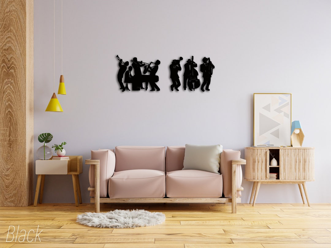 Musicians Metal Wall Art Set Of, Jazz Band Wall Art , Piano Metal Wall