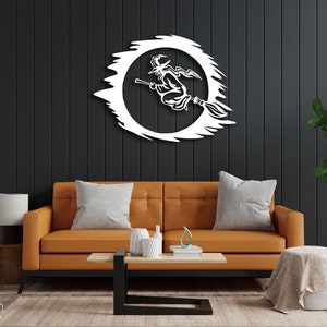 Metal Witch Wall Art, Witch On A Broom, Flying Witch Art, Gothic Witchy Wall Art Decor, Living Room Decor, Unique Wall Decor, Home Decor