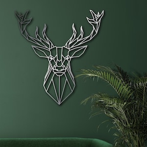 Geometric Deer Head Wall Art, Metal Deer Wall Art, Metal Wall Decor, Wall Hangings, Trendy Deer Wall Art, Livingroom Wall Art, Deer Lovers
