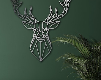 Geometric Deer Head Wall Art, Metal Deer Wall Art, Metal Wall Decor, Wall Hangings, Trendy Deer Wall Art, Livingroom Wall Art, Deer Lovers