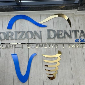 Placa de dentista, corte a laser personalizado, placa para empresa, placa de clínica odontológica, sinalização de recepção, logotipo 3D, logotipo de parede de escritório, sinalização personalizada