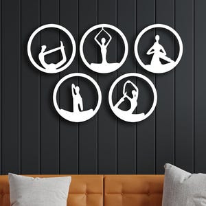 Gymnastics Metal Wall Art Set Of 5, Acrobatics Metal Wall Decor Acrobat Wall Sign, Sports Art, Gymnasium Decorations, Gift for Gymnast