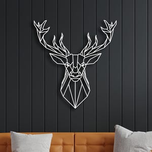Geometric Deer Head Wall Art, Metal Deer Wall Art, Metal Wall Decor, Wall Hangings, Trendy Deer Wall Art, Livingroom Wall Art, Deer Lovers