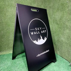 Metal Black A Frame Sign, Sidewalk Sign, Sandwich Board Sign For Business, Modern Custom Sign, Pavement Sign, A Frame Easy Set Up, Shop Sign