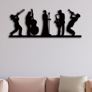 Metal Musicians Wall Art, Jazz Band Wall Art , Music Metal Wall Decor , Home Decor, Music Metal Jazz Group Sign, Housewarming, Wall Art