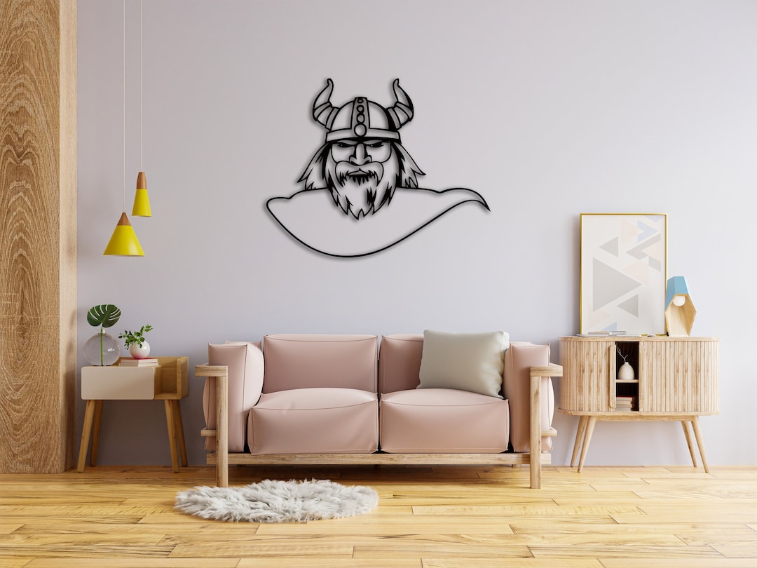 Metal Viking Warrior Wall Art, Scandinavia Viking Metal Wall Decor, Vikings Wall Art, Nordic Art